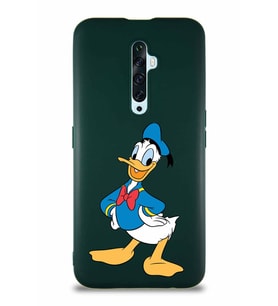 Oppo Reno 2Z Soft Premier Kapak Donald Duck-C Tasarımlı Silikon Kılıf - Yeşil (Şeffaf)