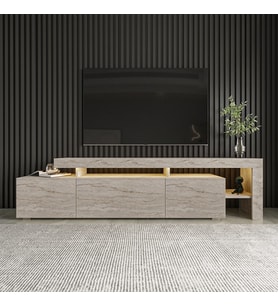 TV Sehpası Buğra Traverten LED Işıklı 192 cm