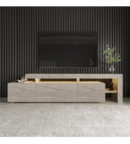 TV Sehpası Buğra Traverten LED Işıklı 192 cm
