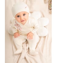 Organik Sertifikalı Nakışlı Kız 3lü Takım 0-1/1-3/3-6/6-9AY (Ekru)