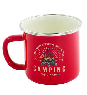 Orcamp Retro Emaye Kupa Bardak 330 cc [Camping] Kırmızı