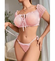 Fantezia Night Kadın Pembe Bustiyer Külot Kostüm 2155