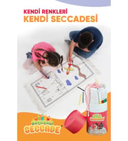 Çocuklara Özel Yıkanabilir Boyamalı Seccade Seti Kırmızı S1037