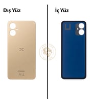 Omix X5 Gold Arka Kapak Arka Cam Batarya Kapağı Lazer Kesim Kapak Pil Kapağı Back Cover