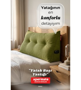 Yatak Başı Yastığı Sırt ve Bel Destek Yastığı 160 cm Yaslanma ve Dinlenme Yastığı (Yeşil)