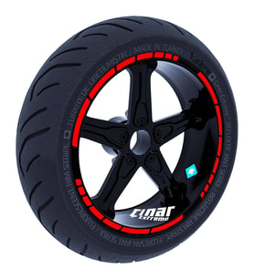 Moto GP Stili Bayrak Kırmızı Jant Şeridi Sticker Çınar Extreme