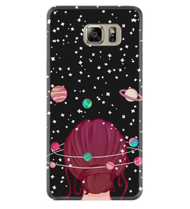 Samsung S7 Edge S20 Fe Plus Ultra S21 S22 Kılıf Desenli Silikon Space Woman 1311