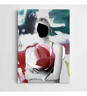 Kalpte Açan Gül Modern Sanat Kanvas Tablo