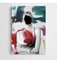 Kalpte Açan Gül Modern Sanat Kanvas Tablo