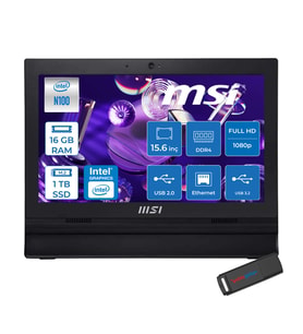 MSI Msı Pro AP162T Intel Processor N100 16GB 1tb SSD Intel UHD Graphics 15.6" Fhd IPS LED Freedos Dokunmatik All In One Bilgisayar ADL017XEUF06 + Zettausb