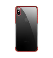 Vendas iPhone X Baseus Glitter serisi renkli kenarlı sert PC arka kapak (Kırmızı)
