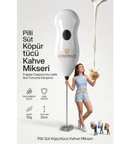 Pratik Pilli Süt ve Kahve Köpürtücü Mikser - Mini El Çırpıcısı, Frappe Cappuccino Latte Sos Yumurta Karıştırıcı 723311