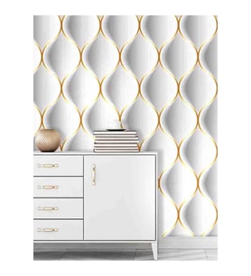 Dreamwall 3D Geometrik Baloncuk Desenli Silinebilir Tekstil Duvar Kağıdı (Beyaz)
