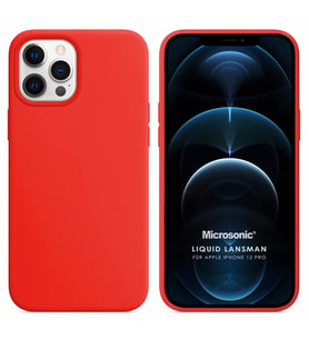 Microsonic Apple iPhone 12 Pro Kılıf Liquid Lansman Silikon Kırmızı