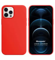 Microsonic Apple iPhone 12 Pro Kılıf Liquid Lansman Silikon Kırmızı