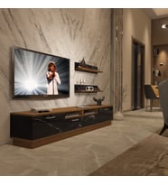 Decoraktiv Trendstyle 220r Mdf Tv Ünitesi Tv Sehpası - Ceviz Siyah Mermer (Ceviz - Siyah Mermer)
