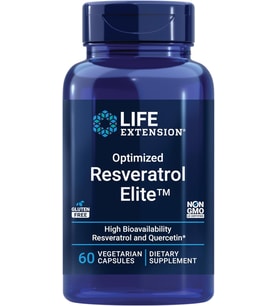 Optimized Resveratrol Elite, quercetin, Healthy Aging, Heart Health, Brain Health, 60 Kapsül