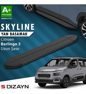 Citroen Berlingo 3 Uzun Şase Skyline Siyah Yan Basamak 213 Cm 2018 Üzeri A+ Kalite
