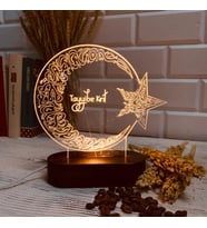 Desenli Ay Yıldız Bayrak Tasarım 3D Led Gece Lambası