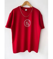 Erkek Oversize Baskılı Pamuklu Bisiklet Yaka Kısa Kollu T-shirt (Kırmızı)