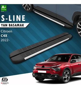 S-Dizayn Citroen C4 X S-Line Aluminyum Yan Basamak 183 Cm 2022 Üzeri A+ Kalite