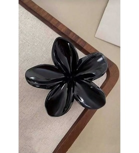 4 Adet Kadın Siyah Lotus Toka