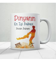 Dünyanın En İyi Babası Benim Babam Baskılı Babalar Günü Kupa Bardak Kahve Kupa Bardak