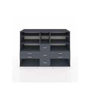 Kronos Dolap 8 Raflı 7 Çekmeceli  220x59x163 Antrasit-Antrasit