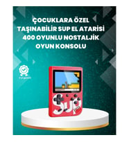 Mey İthalat® TV Çıkışlı Mini Retro El Konsolu 400 Oyunlu