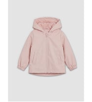 LCW baby Pembe Pelüş Astarlı Kapüşonlu Kız Bebek Astronot Mont