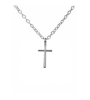 Minimal Tasarım Haç Figürlü Unisex Kolye – 60 cm Zincirli, Metal Şık ve Zarif Takı (Gümüş)
