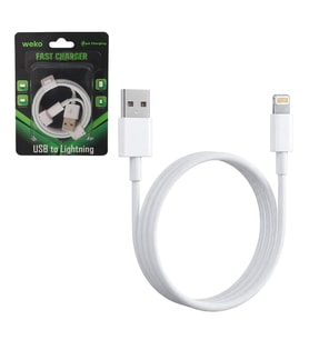 Weko WK-29905 Beyaz 1 Metre Usb to Lightning Şarj - Data Aktarım Kablosu