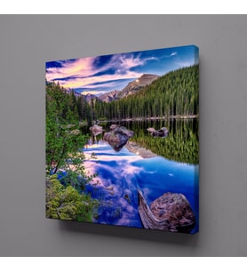 ORMAN NEHRİN BÜYÜLÜ MANZARASI KANVAS TABLO 30x30cm (Karışık)