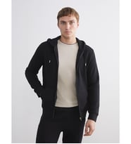 LCWAIKIKI Classic Siyah Kapüşonlu Uzun Kollu Erkek Fermuarlı Sweatshirt