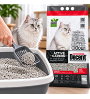 Decent Aktif Karbonlu Topaklanan Bentonit Kedi Kumu 10 lt