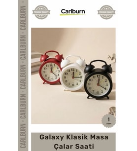 #ÇalarSaat Sessiz Akar Saniye İkiz Çan Tasarımı 85 cm Pilli Şık Galaxy Klasik Masa Çalar Saati