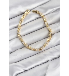 CM Yıldız Model Zirkon Taşlı VIP Seri Gold Renk Pirinç Kadın Bileklik