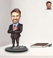 Kişiye Özel Öğretmen Karikatürlü İki Katmanlı Ahşap Biblo Bay-23