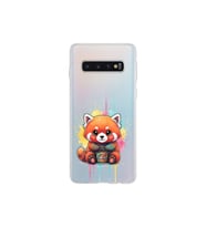 Samsung Galaxy S10 ile Uyumlu Splash Tilki Tasarımlı Şeffaf Silikon Kılıf
