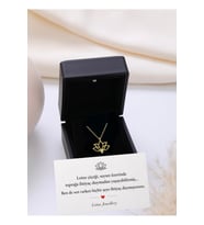 Işıklı Kutulu Gümüş Lotus Çiçeği Kolye 925 Ayar Gümüş Kolye