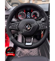 Renault Express Dikme Direksiyon Kılıfı Premium Komple Delikli Deri Siyah Dikiş 2021-2024