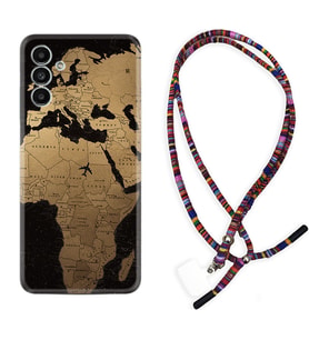 Samsung A23 A31 A32 A50 A51 A52 A53 A70 Kılıf Boyun Asklı Rasta Silikon Map Planet 1656