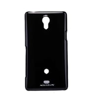 Nillkin Xperia T LT30p ile Uyumlu Parlak Sert Kauçuk Kılıf Siyah