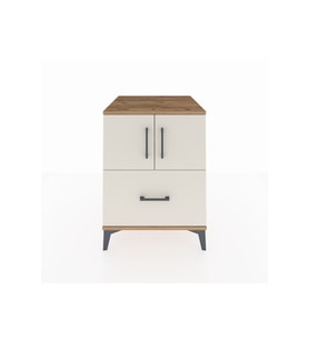 Kronos Komodin 2 Raflı Tek Çekmeceli 2 Kapaklı 60x59x80 Çam-Aytaşı