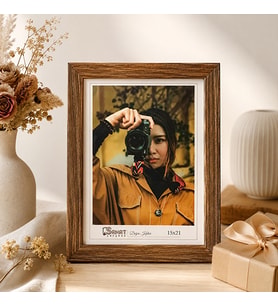 Klasik Ahşap Desenli Masaüstü Fotoğraf Çerçevesi 15x21 cm