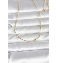 Pilelistore  CM 14K Gold Renk Yılan Zincirli Damla Topçuk Model 60 cm Kadın Kolye