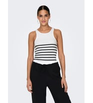 Only Kadın Çizgili Kolsuz Atlet Body T-shirt - 15318407 (Turuncu)