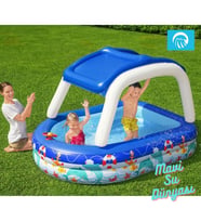 Havuz Gölgelikli ve Kornalı 213 Cm x 155 Cm - Mavi Su Dünyası