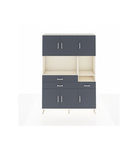 Arges Gardrop 9 Raflı 3 Çekmeceli 6 Kapaklı 132x30x195 Aytaşı-Antrasit