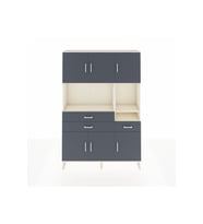 Arges Gardrop 9 Raflı 3 Çekmeceli 6 Kapaklı 132x30x195 Aytaşı-Antrasit